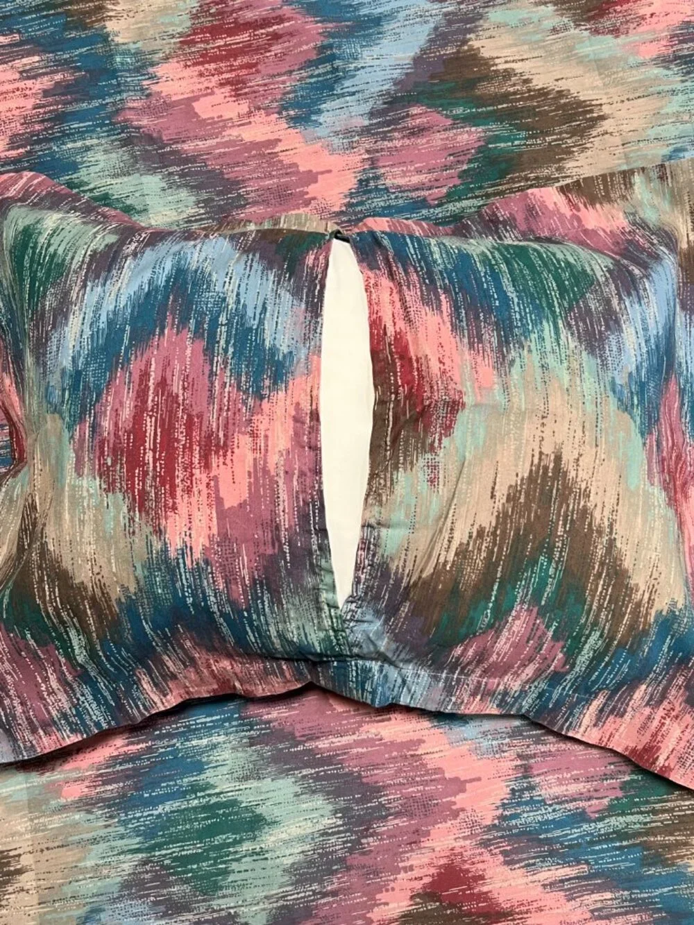 Vintage 80s Southwestern Ikat Print Duvet Cover & Pillow Shams Full/Queen